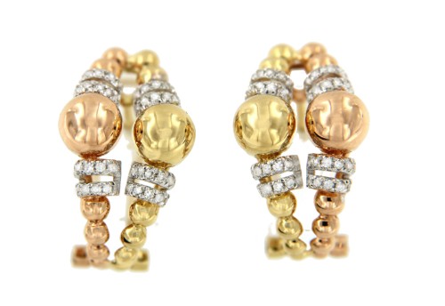 Pendientes de oro ZAIN 104 de 2 colores - Roman Joyero