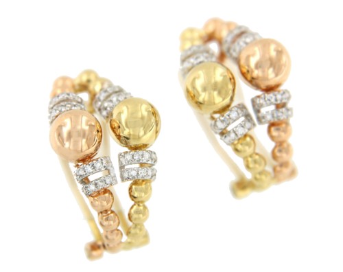 Pendientes de oro ZAIN 104 de 2 colores - Roman Joyero