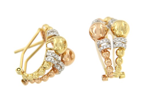 Pendientes de oro ZAIN 104 de 2 colores - Roman Joyero