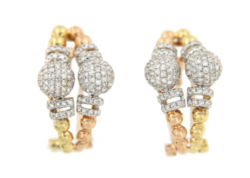 Pendientes de oro ZAIN 304 de 2 colores - Roman Joyero