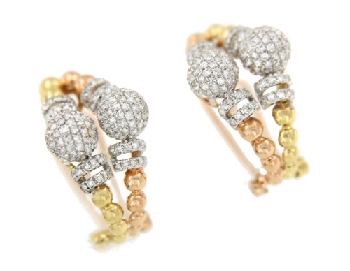 Pendientes de oro ZAIN 304 de 2 colores - Roman Joyero