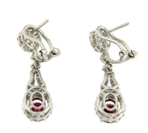 Pendientes de oro TÉBESSA con brillantes y rubí - Roman Joyero