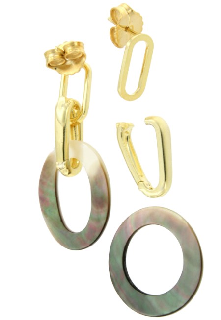 Pendientes YANGON de plata de primera ley