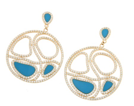 Pendientes de plata IGUAZU con circonitas - Roman Joyero