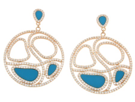 Pendientes de plata IGUAZU con circonitas - Roman Joyero