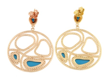 Pendientes de plata IGUAZU con circonitas - Roman Joyero