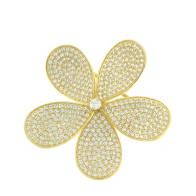 Broche de plata PÉTALOS con circonitas - Roman Joyero