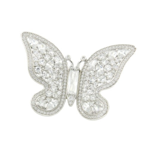 Broche de plata BUTTERFLY con circonitas - Roman Joyero