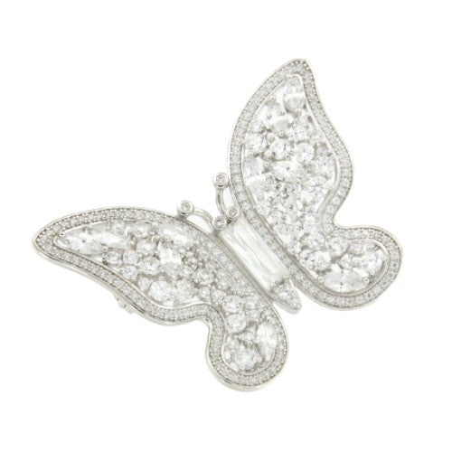 Broche de plata BUTTERFLY con circonitas - Roman Joyero