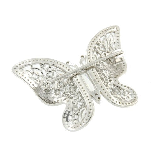 Broche de plata BUTTERFLY con circonitas - Roman Joyero