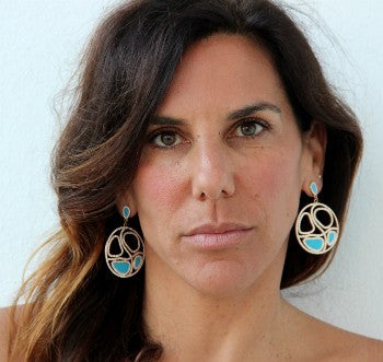 Pendientes de plata IGUAZU con circonitas - Roman Joyero