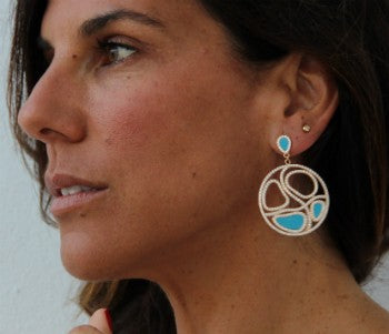 Pendientes de plata IGUAZU con circonitas - Roman Joyero