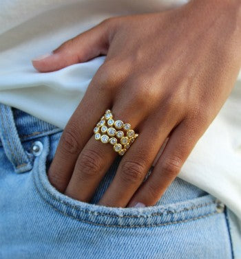 Sortija de plata USHUAIA con circonitas