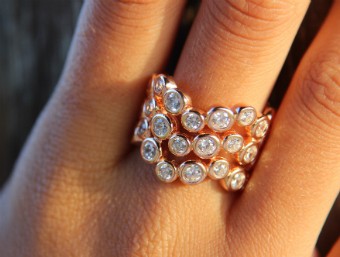 Sortija de plata USHUAIA con circonitas