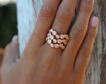 Sortija de plata USHUAIA con circonitas