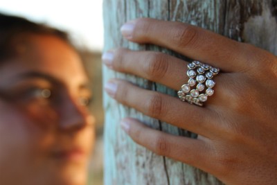 Sortija de plata USHUAIA con circonitas