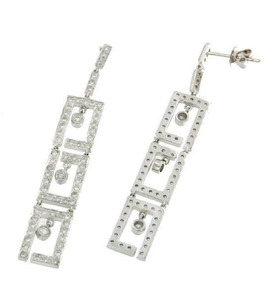 Pendientes de oro blanco y brillantes - Roman Joyero