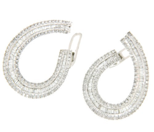 Pendientes de aro en oro blanco WHITE 309 - Roman Joyero
