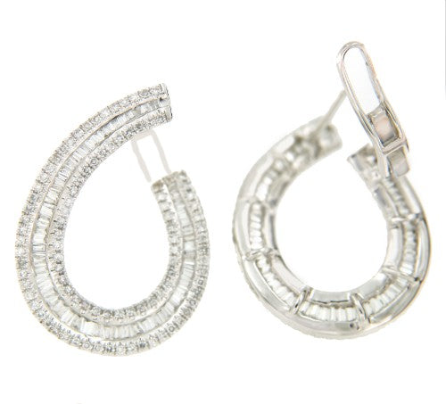 Pendientes de aro en oro blanco WHITE 309 - Roman Joyero