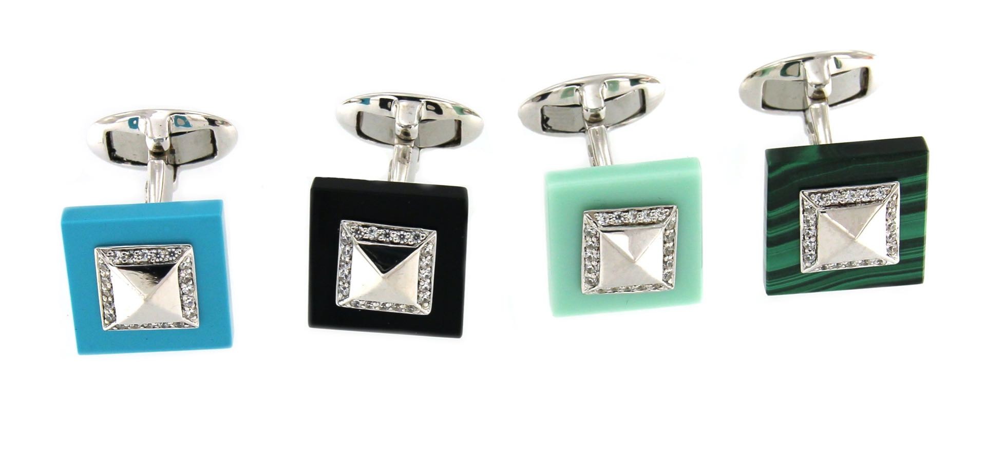 Gemelos de plata desmontables YAFAR con circonitas