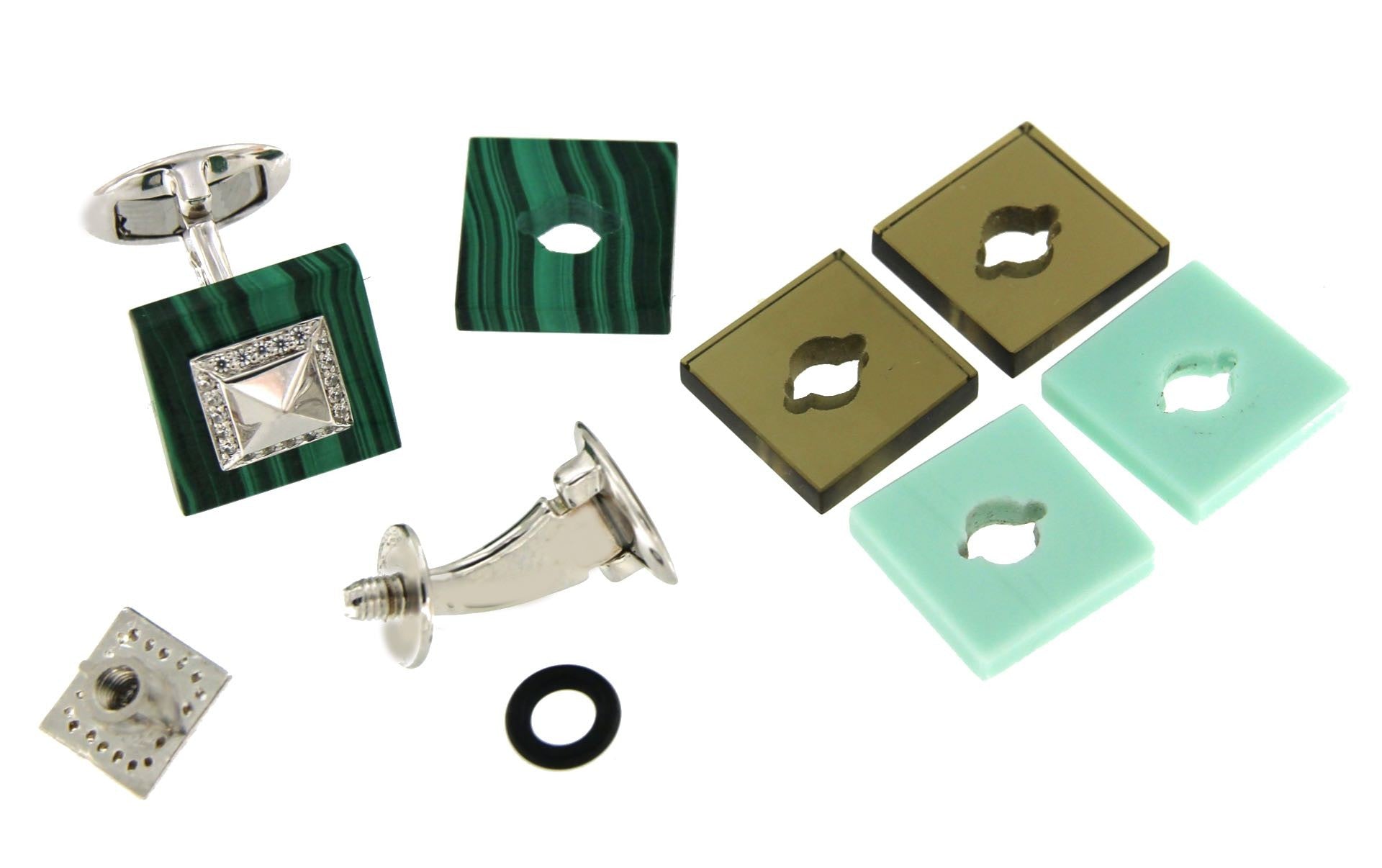 Gemelos de plata desmontables YAFAR con circonitas