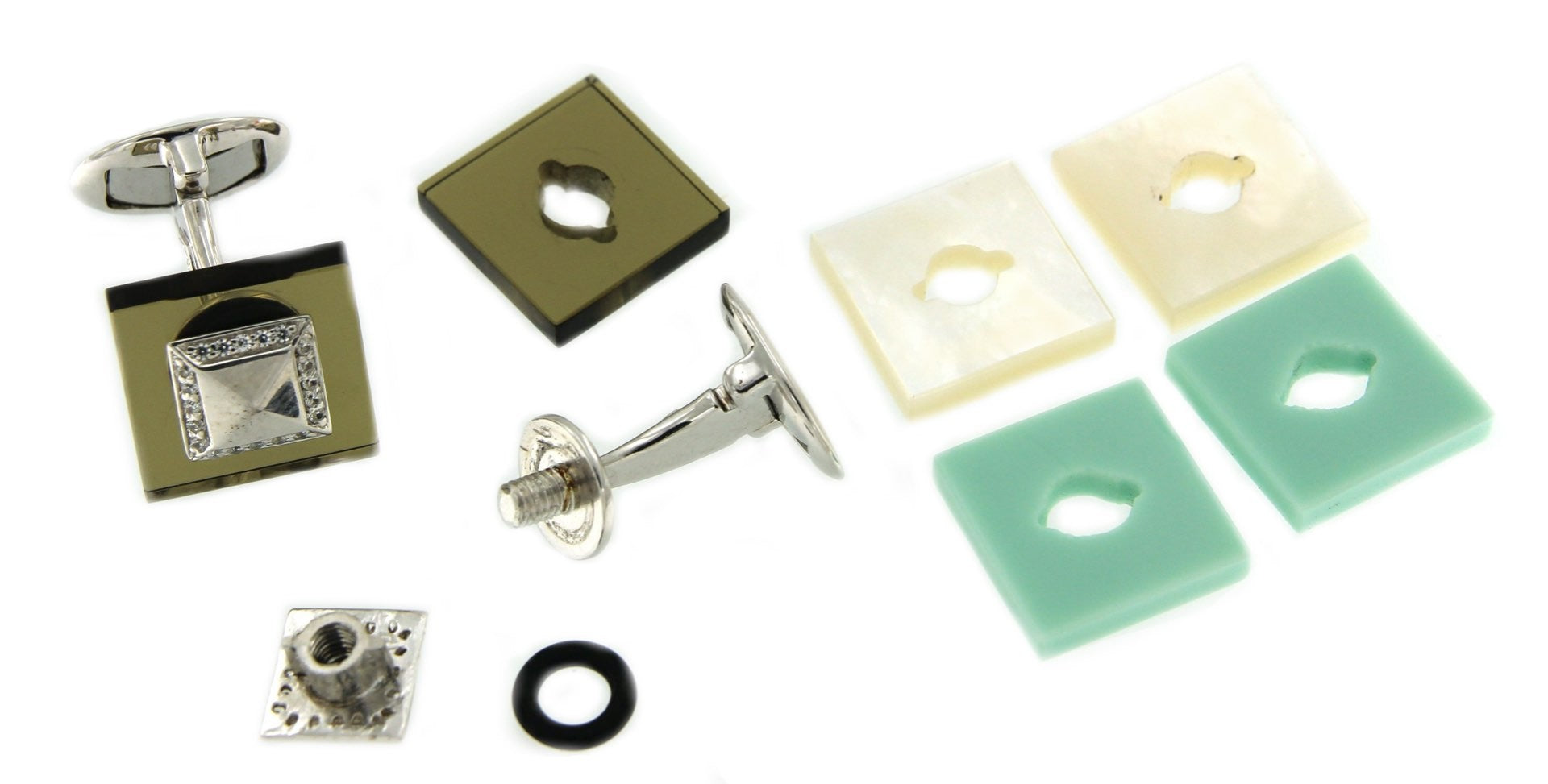 Gemelos de plata desmontables YAFAR con circonitas