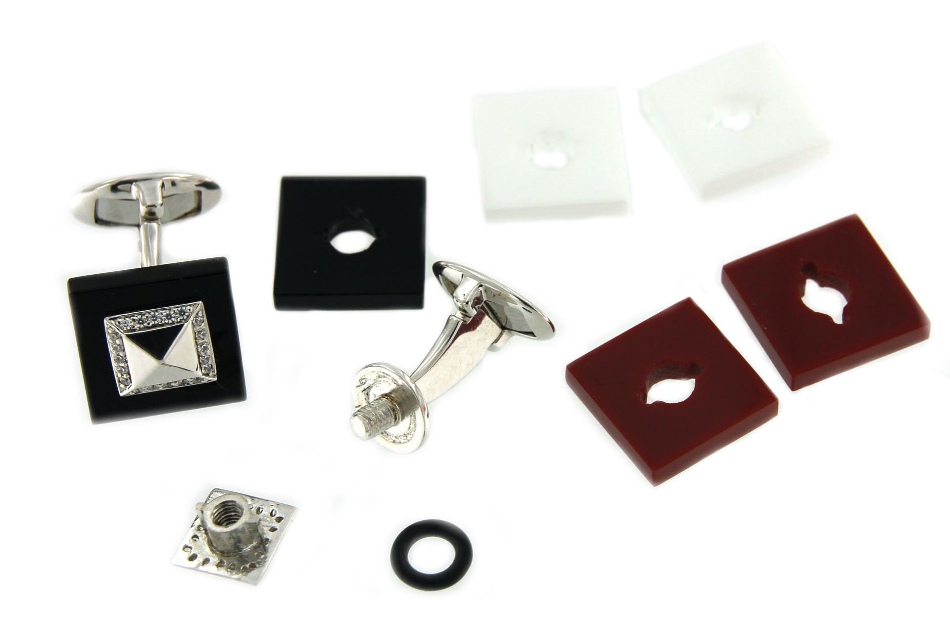 Gemelos de plata desmontables YAFAR con circonitas