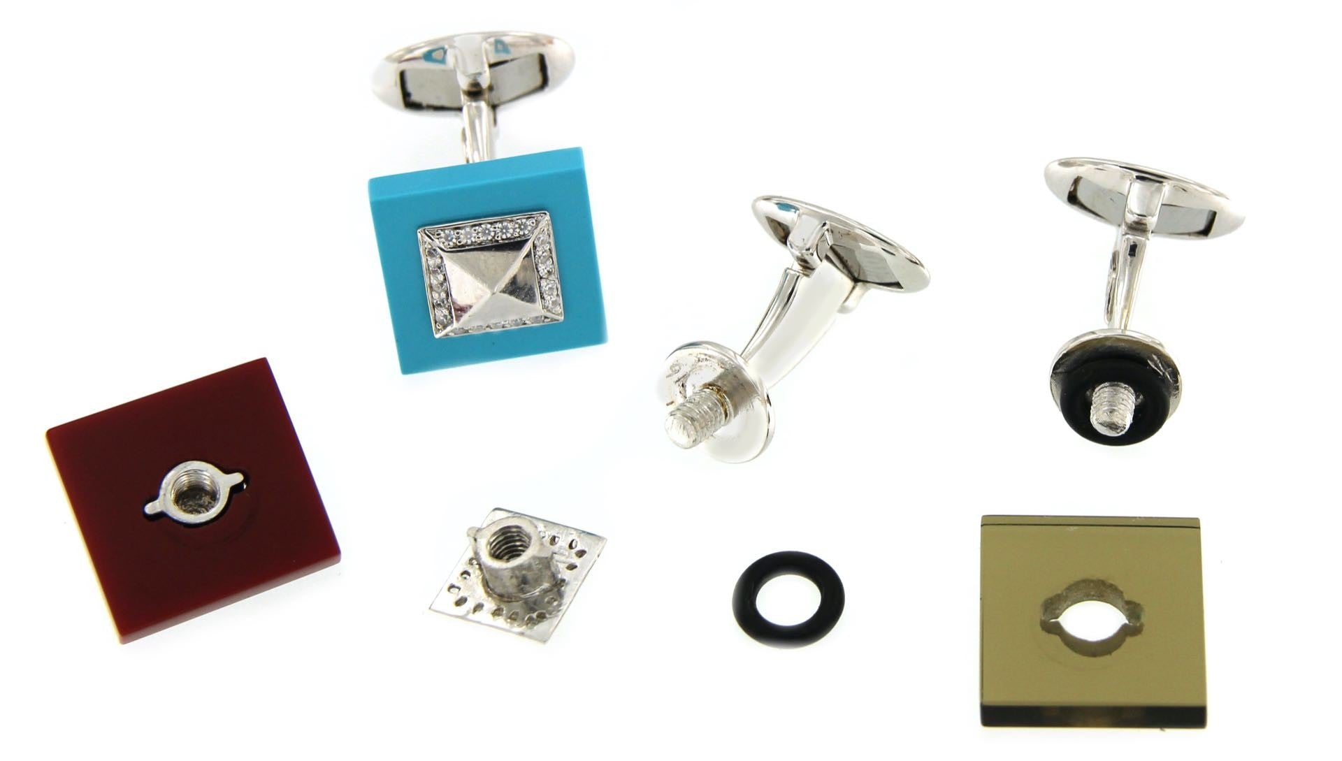 Gemelos de plata desmontables YAFAR con circonitas