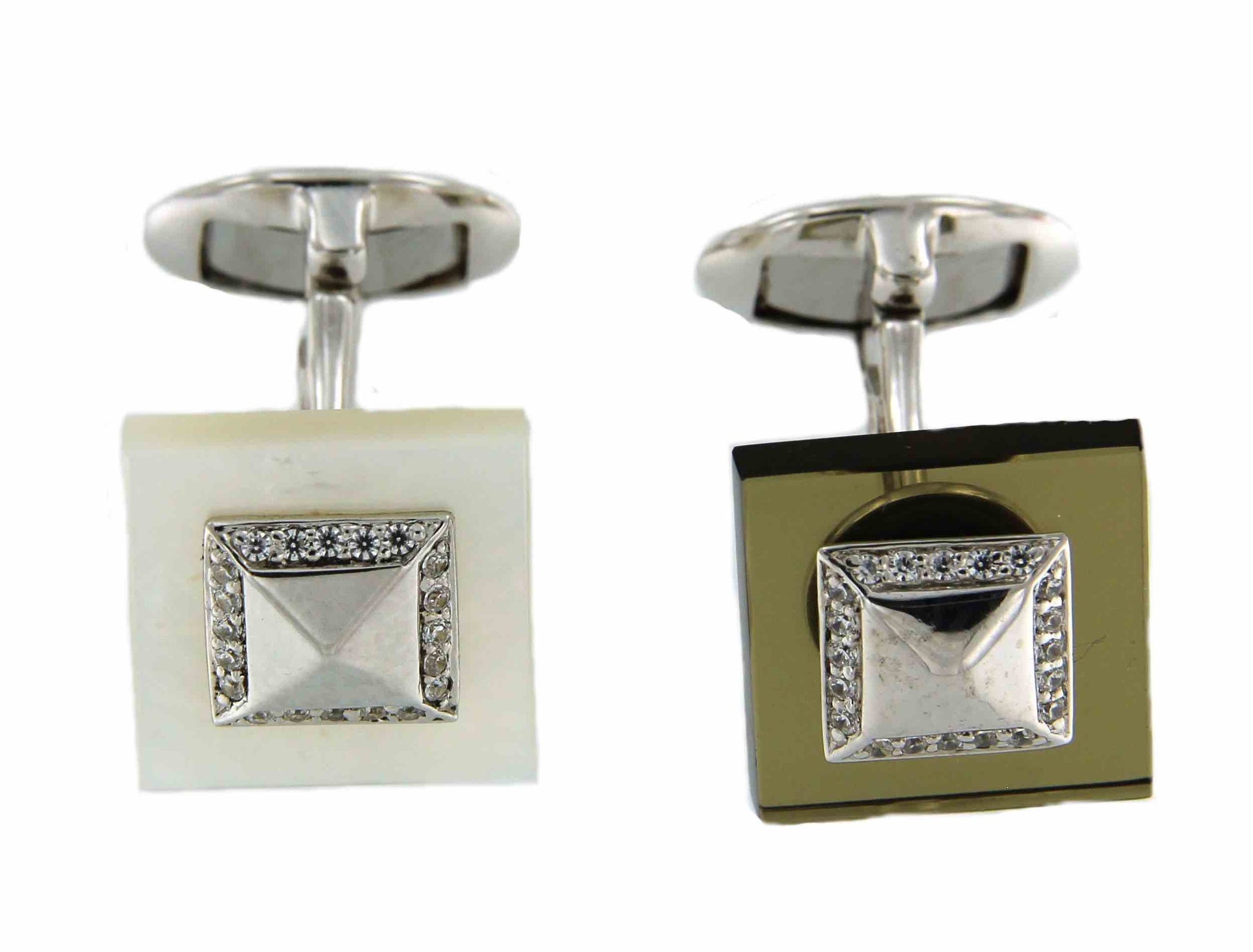 Gemelos de plata desmontables YAFAR con circonitas