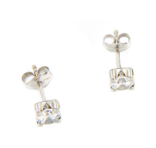 Pendientes de niña ADALET en oro blanco o amarillo con circonitas