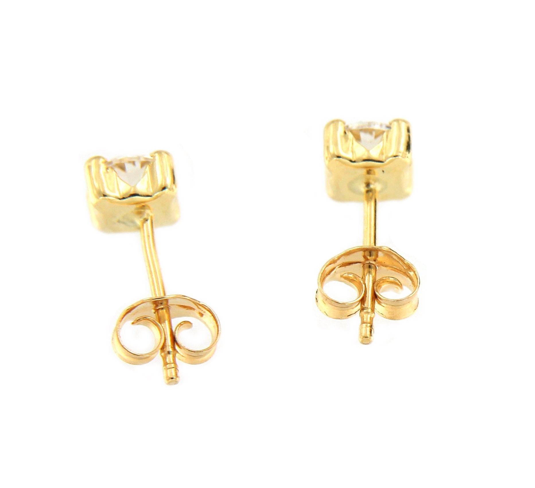 Pendientes de niña ADALET en oro blanco o amarillo con circonitas