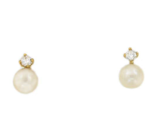 Pendientes de primera postura ECRINA en oro con circonita o turquesa - Roman Joyero