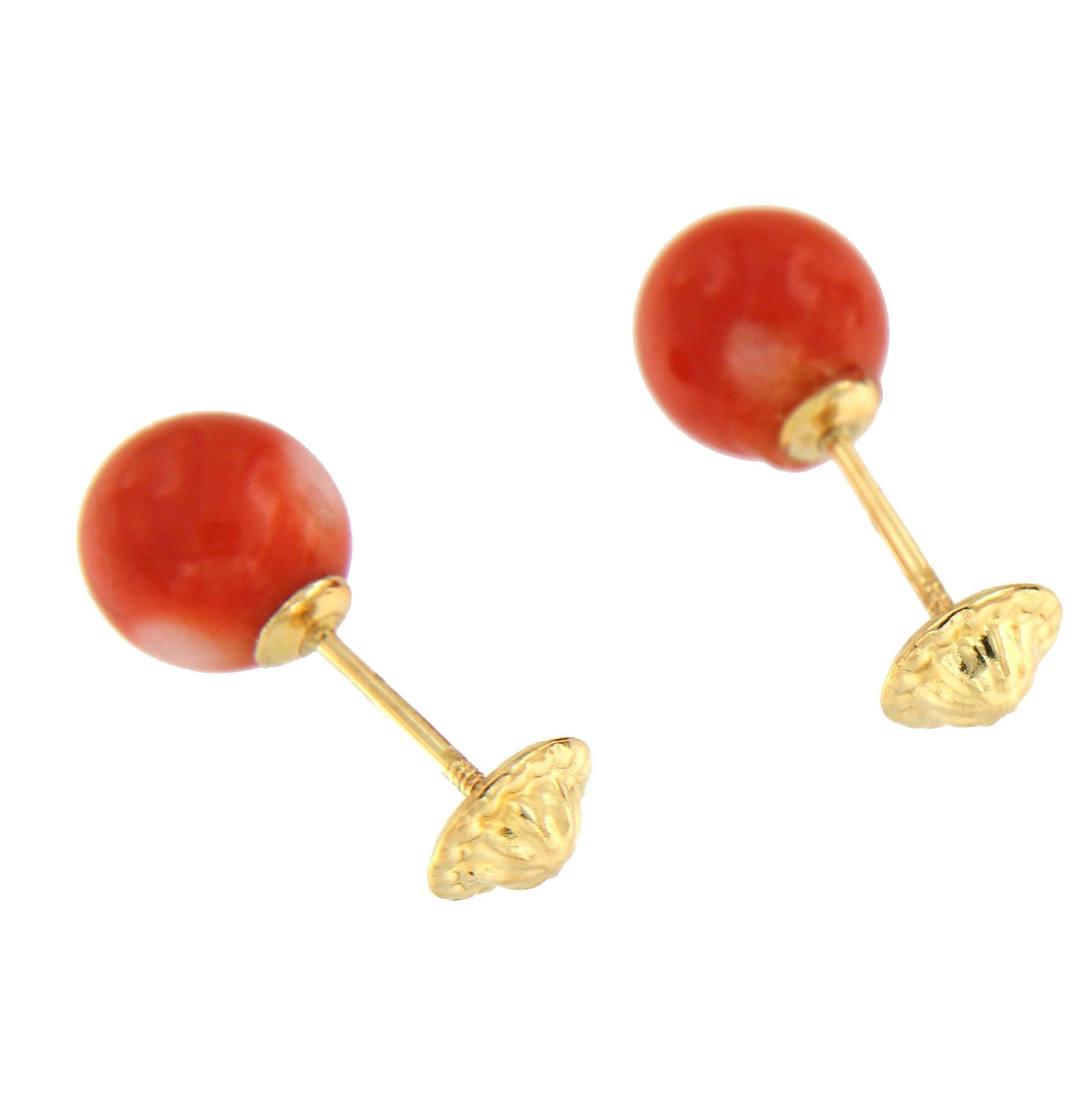 Pendientes de primera postura ELIF con bolas de coral