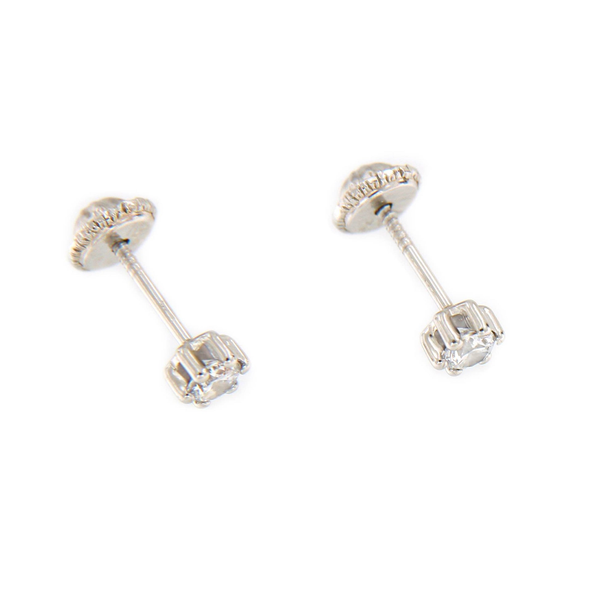 Pendientes de primera postura ASYA en oro con circonitas - Roman Joyero