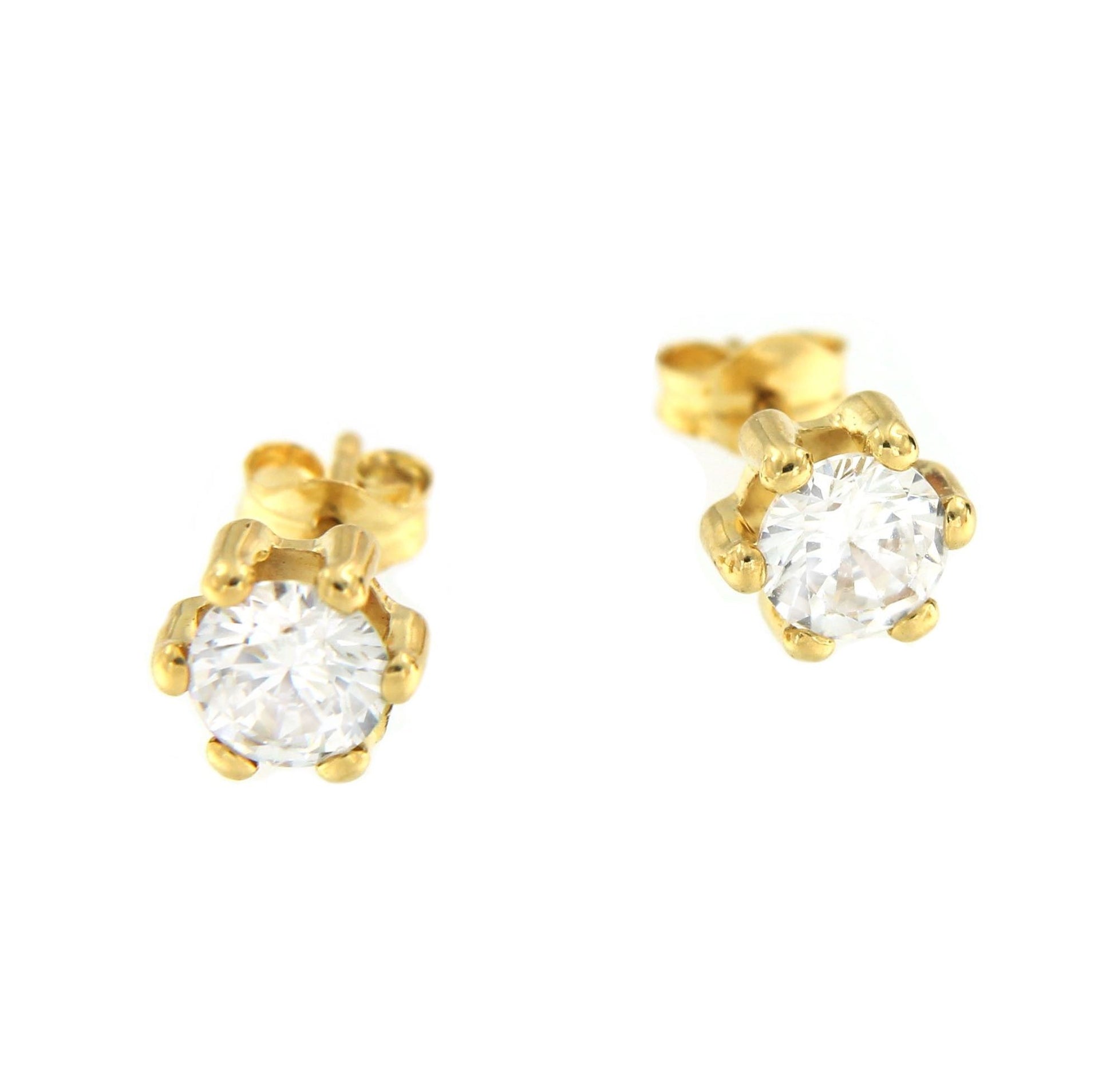 Pendientes de niña MIRAY en oro con circonitas