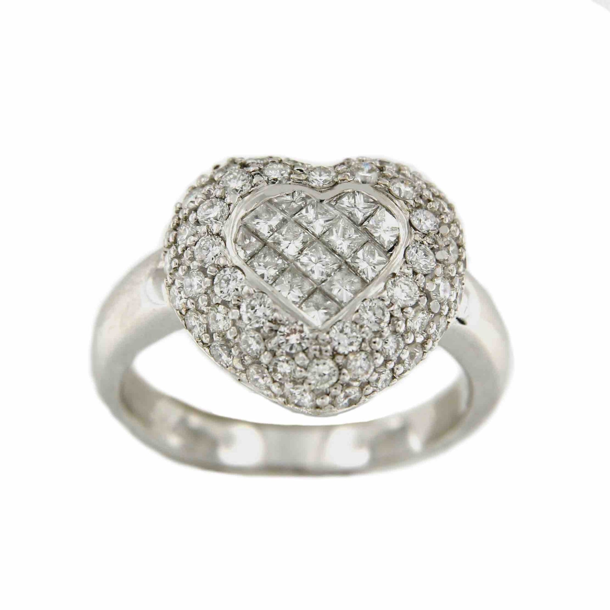 Anillo de oro blanco AYGUN con diamantes en 2 tallas - Roman Joyero