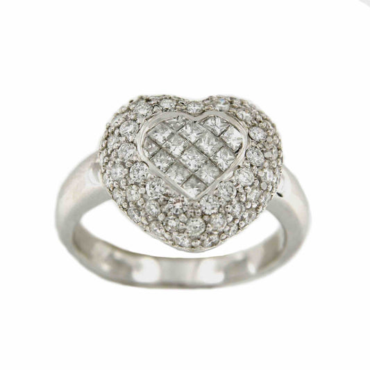 Anillo de oro blanco AYGUN con diamantes en 2 tallas - Roman Joyero