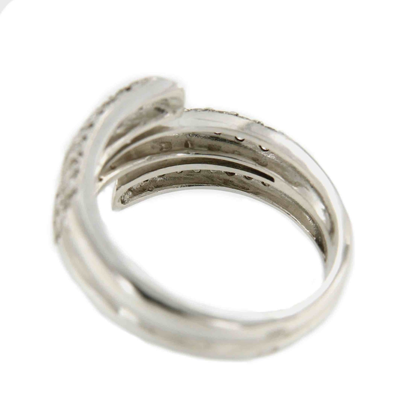 Anillo tipo italiano de oro blanco BELGIN con brillantes - Roman Joyero