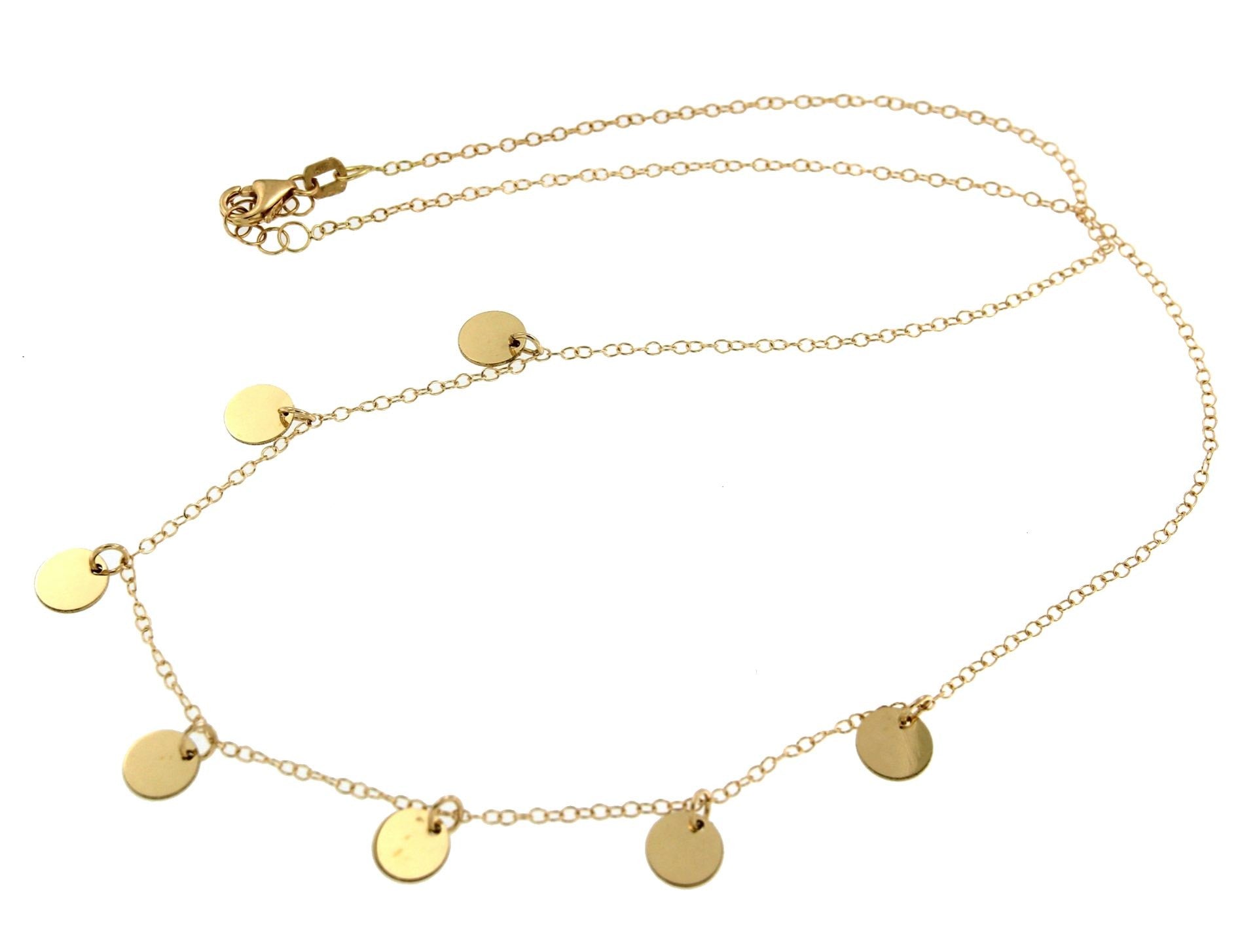 Gargantilla DILAN en oro amarillo de 18 kilates con dijes redondos - Roman Joyero