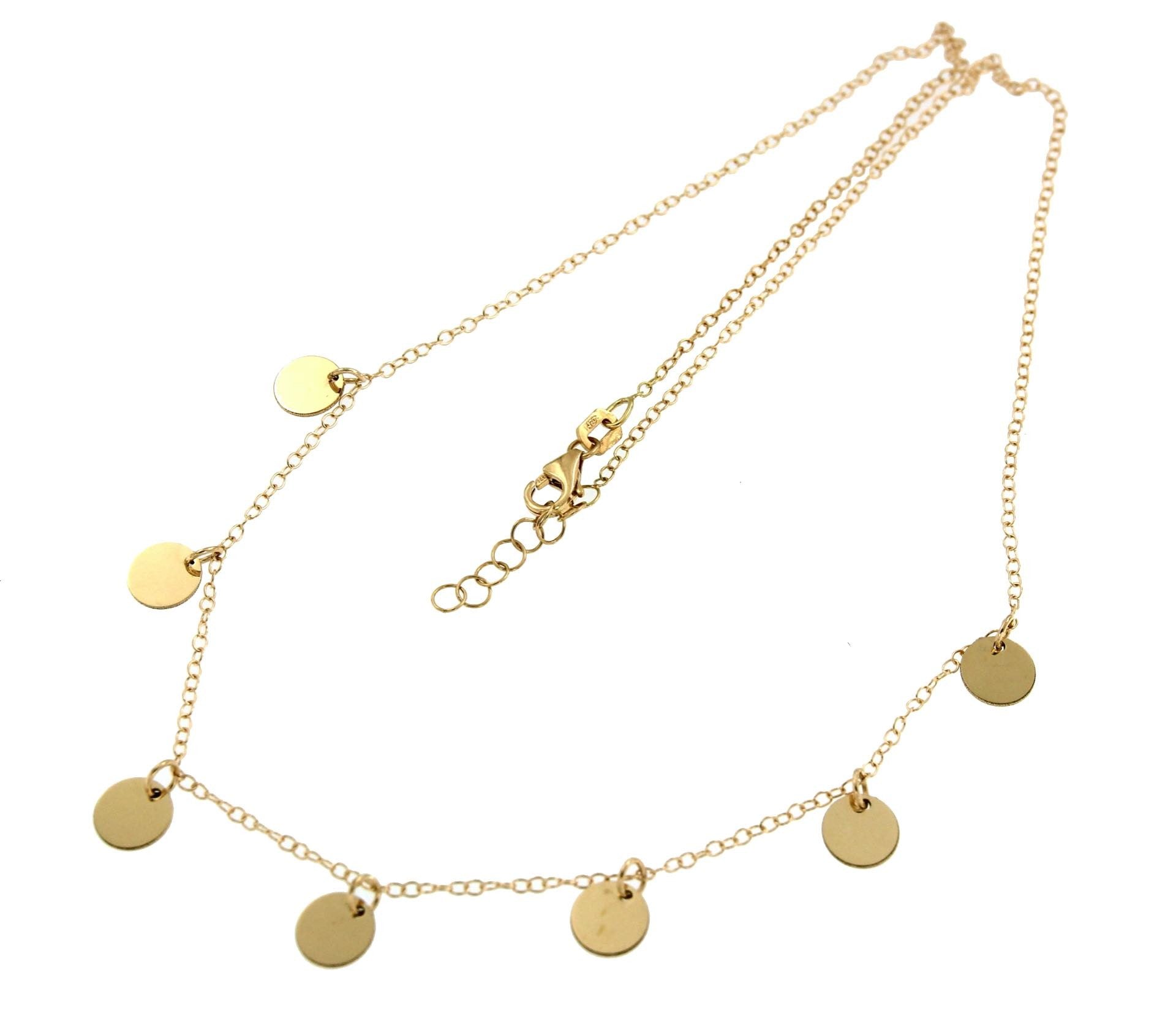 Gargantilla DILAN en oro amarillo de 18 kilates con dijes redondos - Roman Joyero