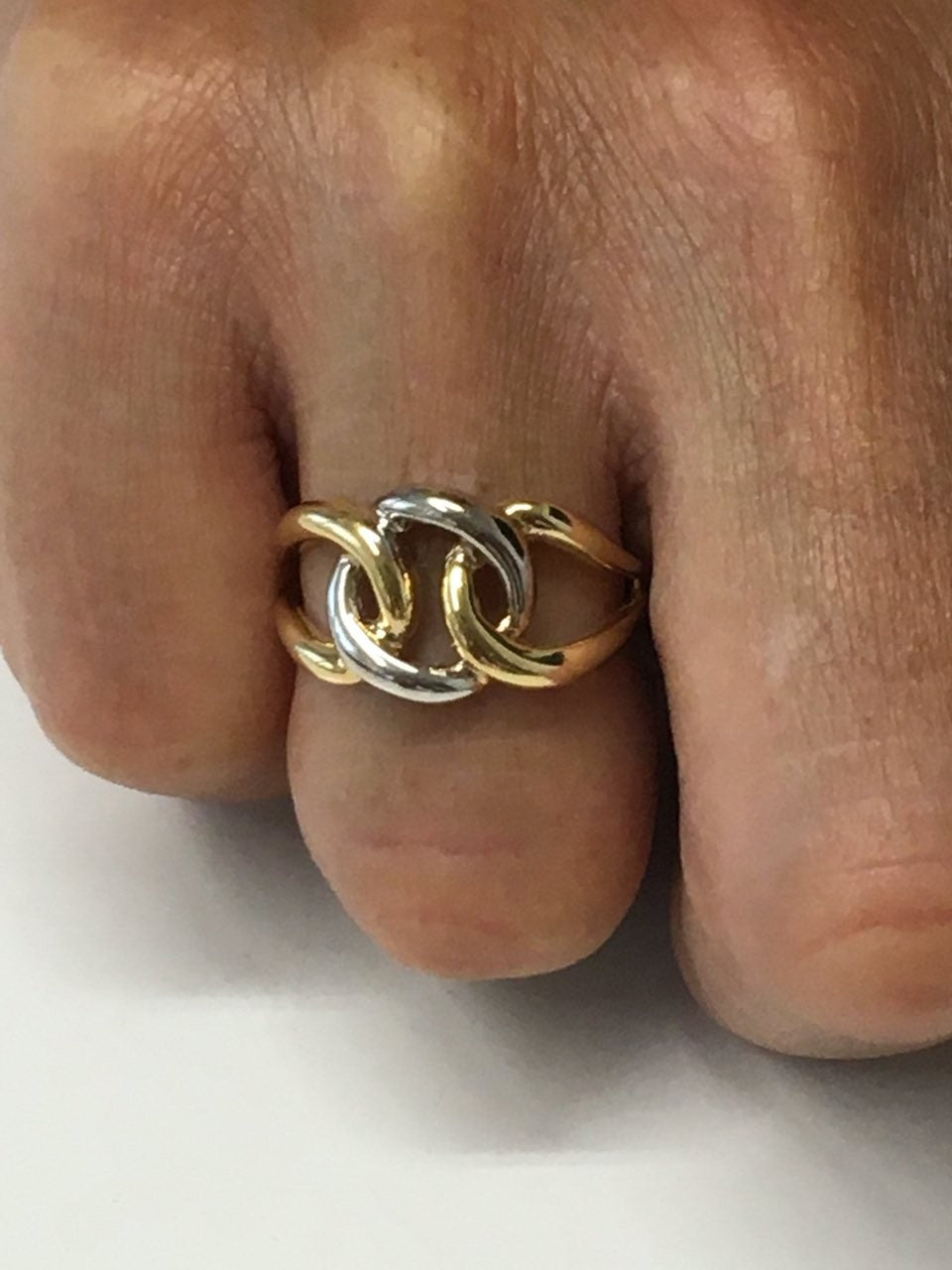 Anillo ECRIN en oro amarillo y oro blanco de 18 kilates - Roman Joyero