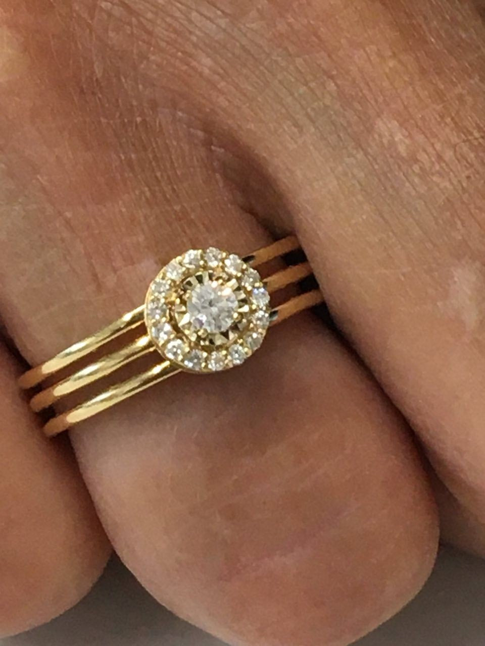 Anillo oro SYROS con brillante - Roman Joyero