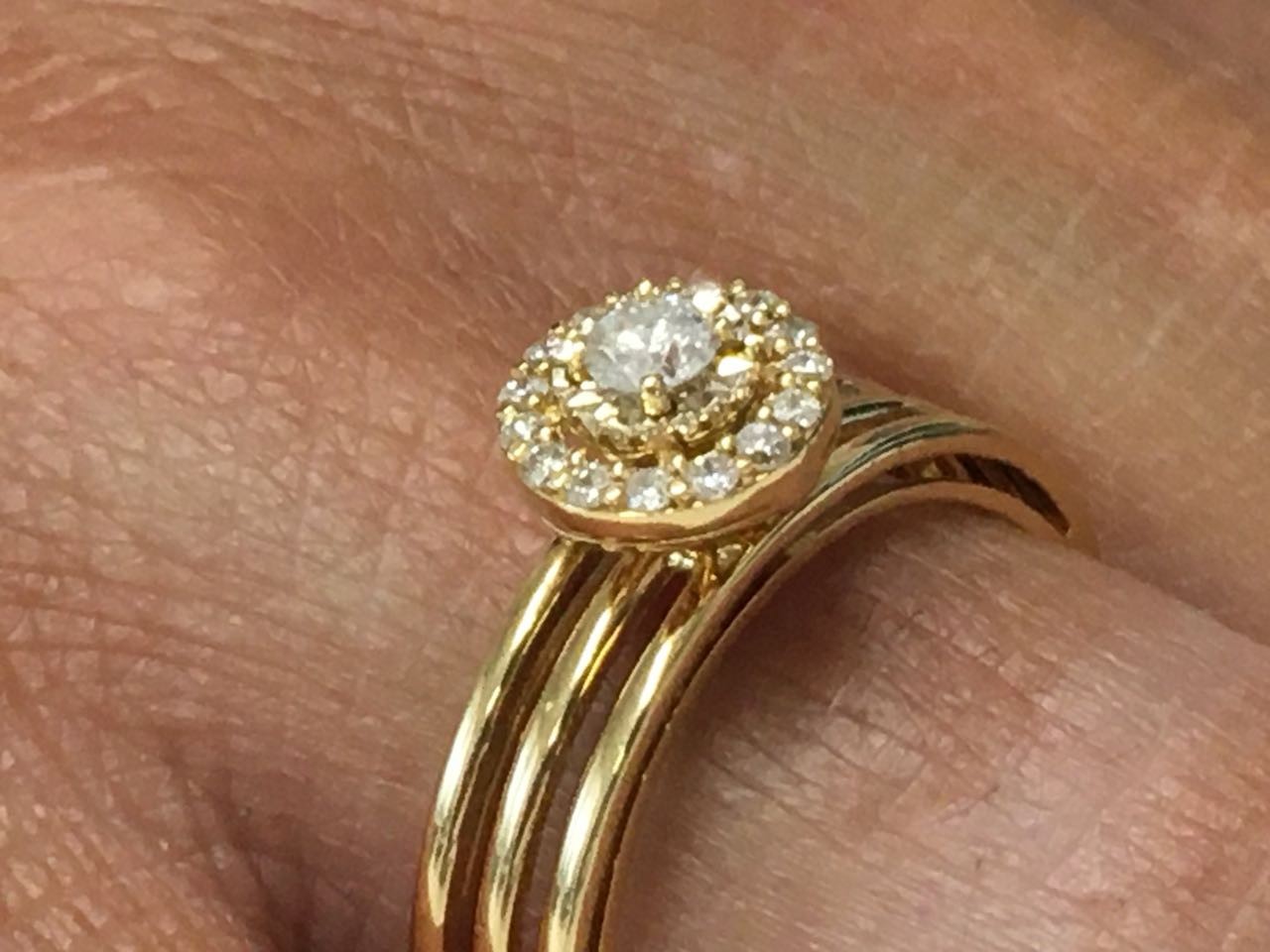 Anillo oro SYROS con brillante - Roman Joyero
