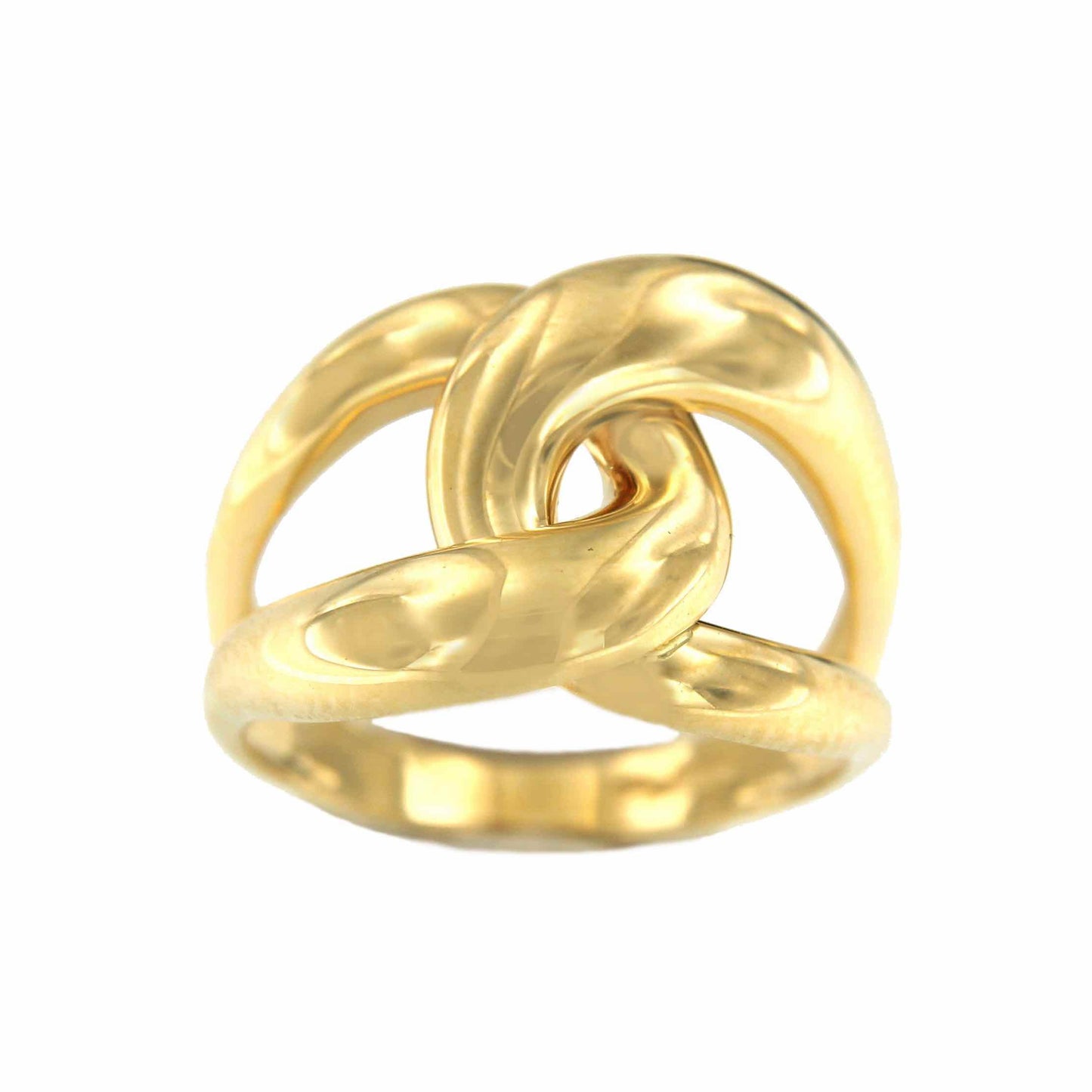 Anillo EKIN en oro amarillo de 18 kilates con eslabones barbados - Roman Joyero