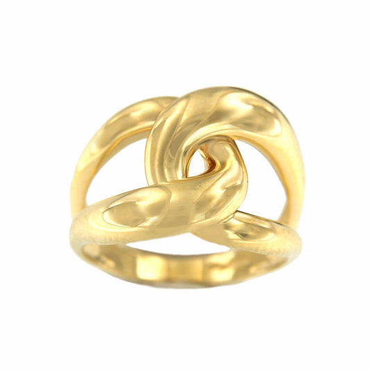 Anillo EKIN en oro amarillo de 18 kilates con eslabones barbados - Roman Joyero