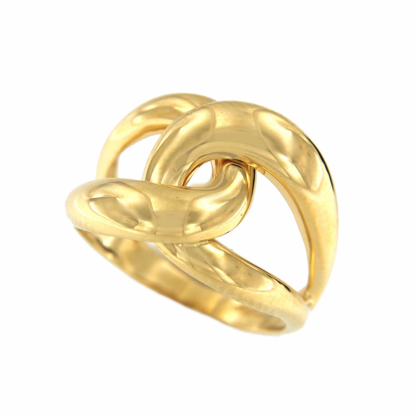 Anillo EKIN en oro amarillo de 18 kilates con eslabones barbados - Roman Joyero