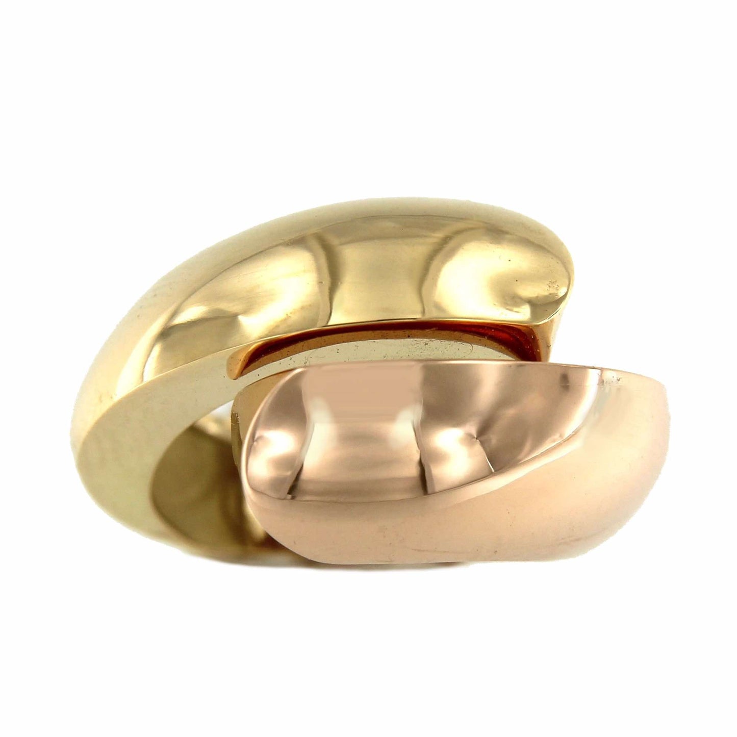 Anillo ancho ESEN en oro amarillo y oro rosa de 18 kilates - Roman Joyero