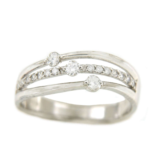 HANDE anillo de oro blanco con brillantes - Roman Joyero