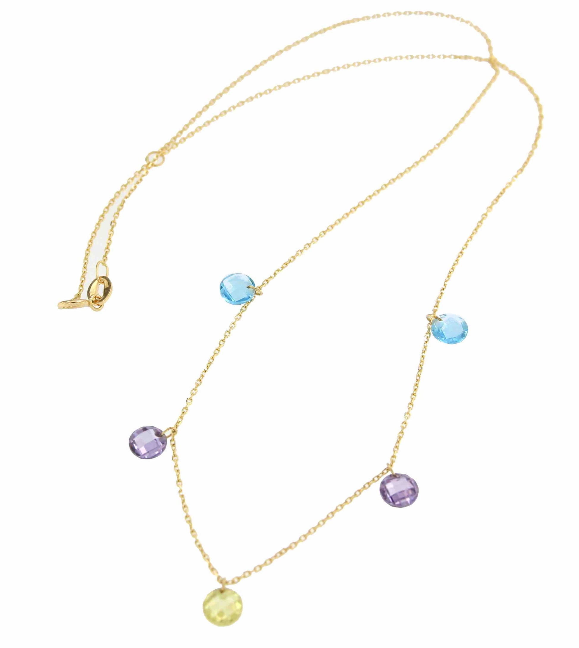 Gargantilla GAZME en oro amarillo con piñones de cuarzo - Roman Joyero