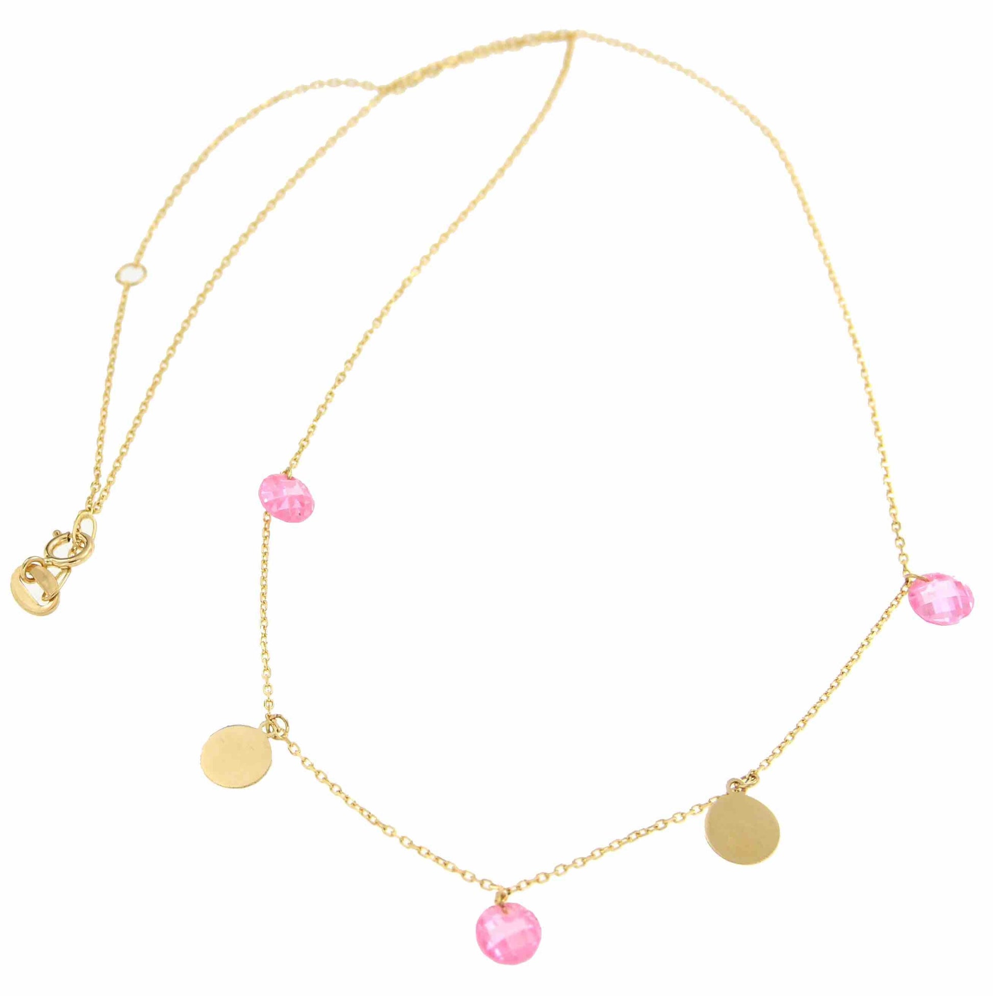 Gargantilla GONCA en oro amarillo, chapitas y cuarzos - Roman Joyero